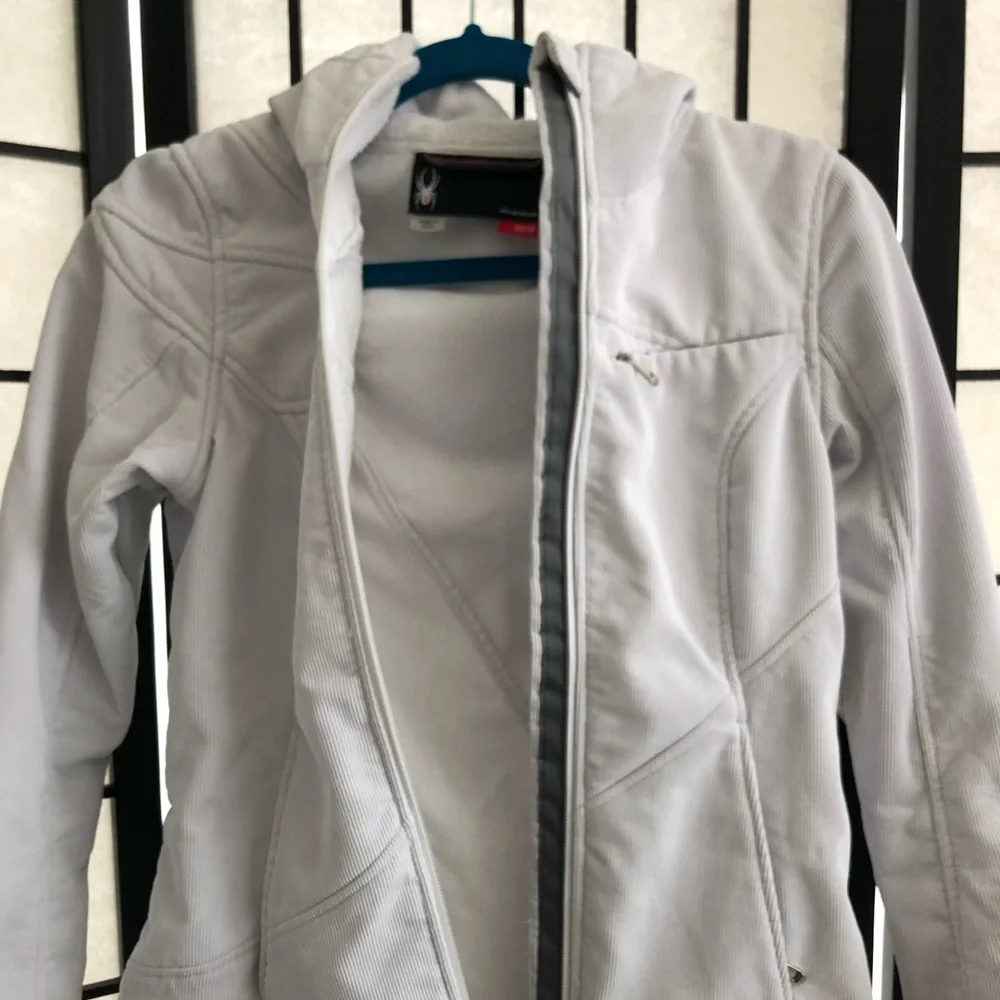 Spyder white zip-up hoodie jacket